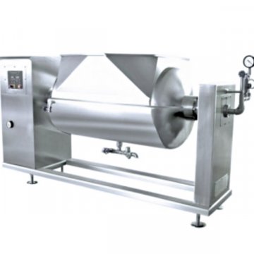 Horizontal mixing pot